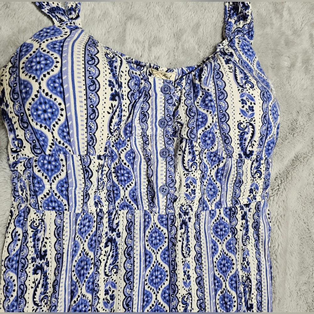 Derek Heart Blue and White Maxi Dress - Picture 2 of 7